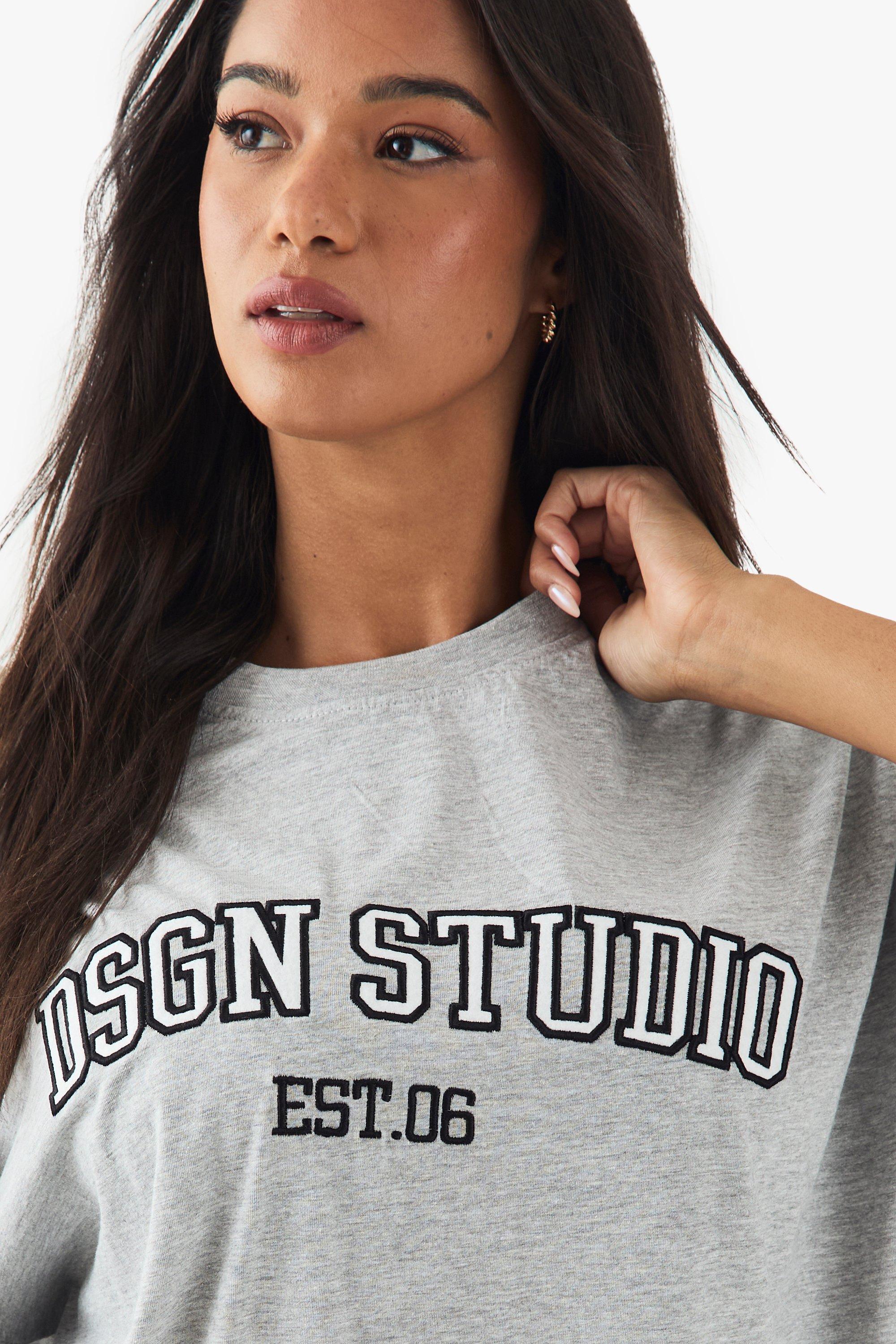 boohoo☆DSGN STUDIO アップリケ コントラスト シーム Tee DSGN Studio Applique Oversized T-shirt | boohoo